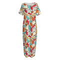 Colorful Books Pattern Print Short Sleeve Long Nightdress