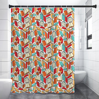 Colorful Books Pattern Print Shower Curtain