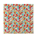 Colorful Books Pattern Print Silk Bandana
