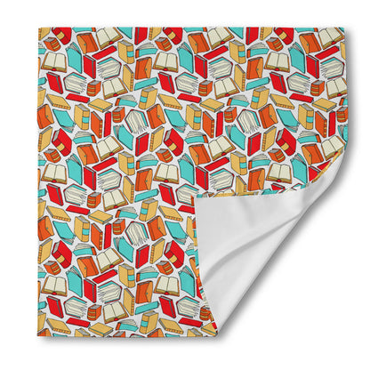Colorful Books Pattern Print Silk Bandana