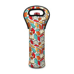 Colorful Books Pattern Print Single Neoprene Wine Tote