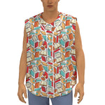 Colorful Books Pattern Print Sleeveless Baseball Jersey