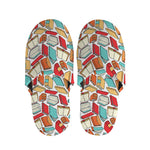 Colorful Books Pattern Print Slippers