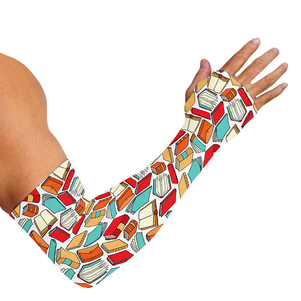 Colorful Books Pattern Print Sun Protection Arm Sleeves