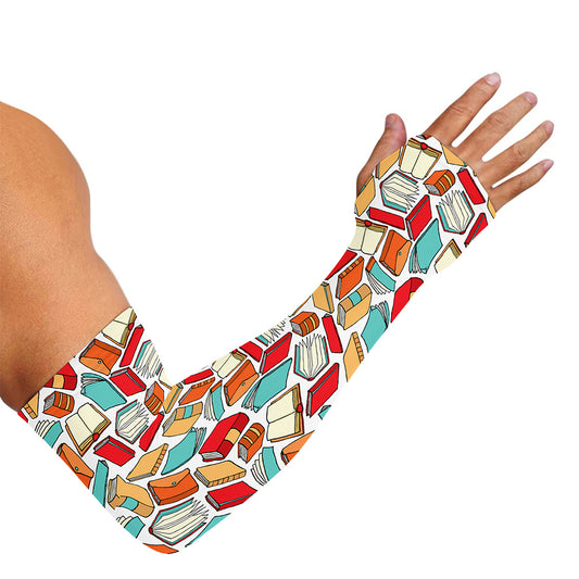 Colorful Books Pattern Print Sun Protection Arm Sleeves