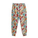 Colorful Books Pattern Print Sweatpants