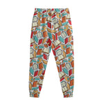 Colorful Books Pattern Print Sweatpants