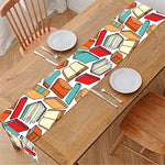 Colorful Books Pattern Print Table Runner