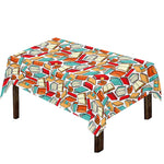 Colorful Books Pattern Print Tablecloth