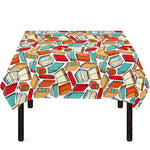 Colorful Books Pattern Print Tablecloth