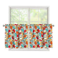 Colorful Books Pattern Print Tier Curtains