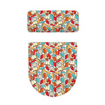 Colorful Books Pattern Print Toilet Lid And Tank Cover Set