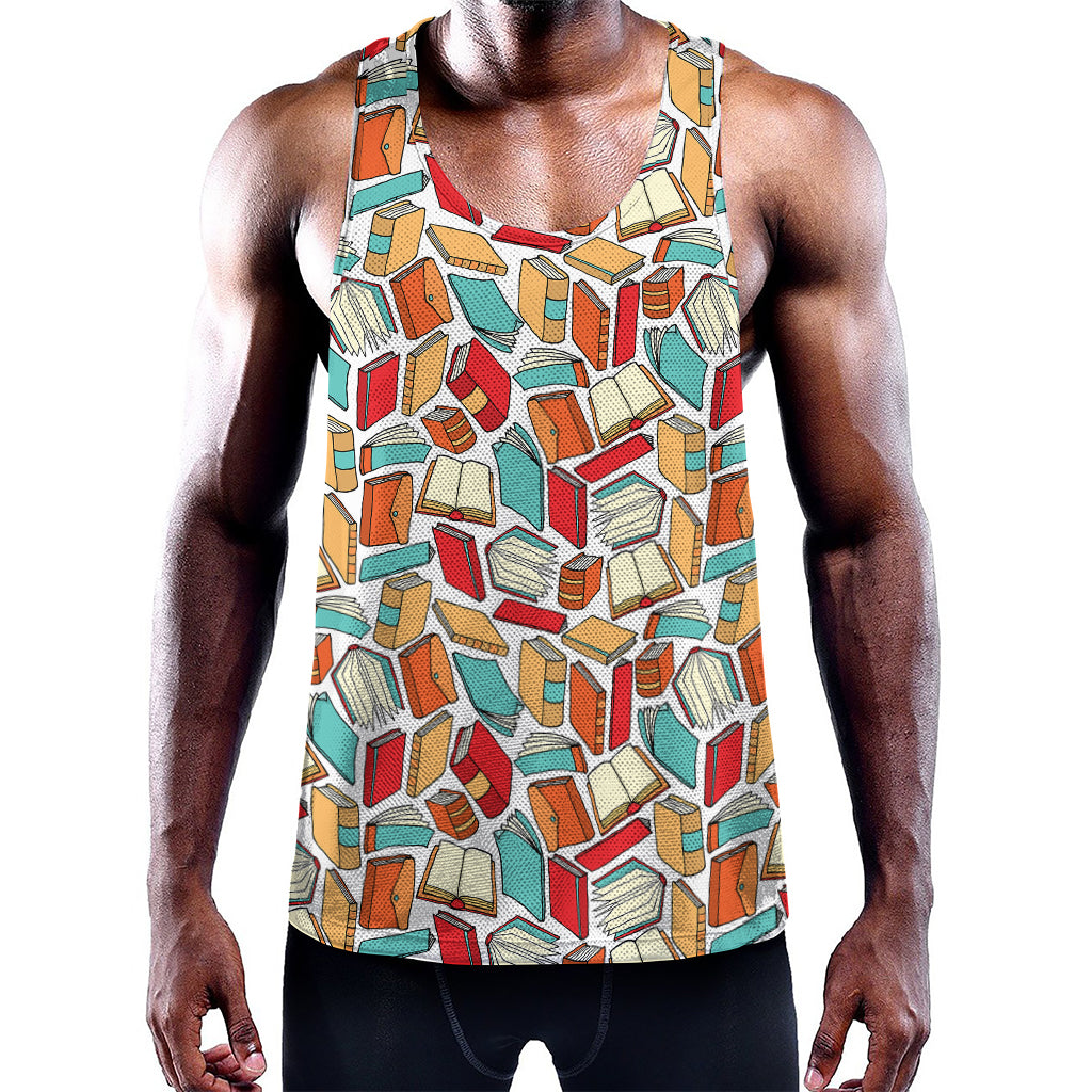 Colorful Books Pattern Print Training Tank Top