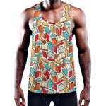 Colorful Books Pattern Print Training Tank Top