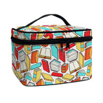 Colorful Books Pattern Print Travel Makeup Bag
