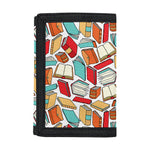 Colorful Books Pattern Print Trifold Wallet