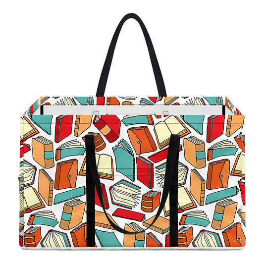 Colorful Books Pattern Print Utility Tote Bag