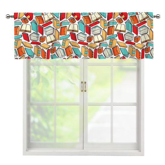 Colorful Books Pattern Print Window Valance