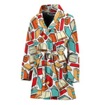 Colorful Books Pattern Print Women's Bathrobe