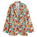 Colorful Books Pattern Print Women's Blazer