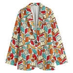 Colorful Books Pattern Print Women's Blazer