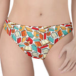Colorful Books Pattern Print Women's Thong