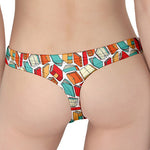 Colorful Books Pattern Print Women's Thong