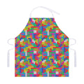 Colorful Brick Puzzle Game Pattern Print Adjustable Apron