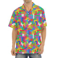 Colorful Brick Puzzle Game Pattern Print Aloha Shirt