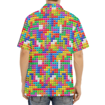Colorful Brick Puzzle Game Pattern Print Aloha Shirt