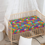 Colorful Brick Puzzle Game Pattern Print Baby Crib Sheet