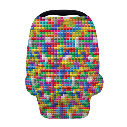 Colorful Brick Puzzle Game Pattern Print Baby Seat Cover