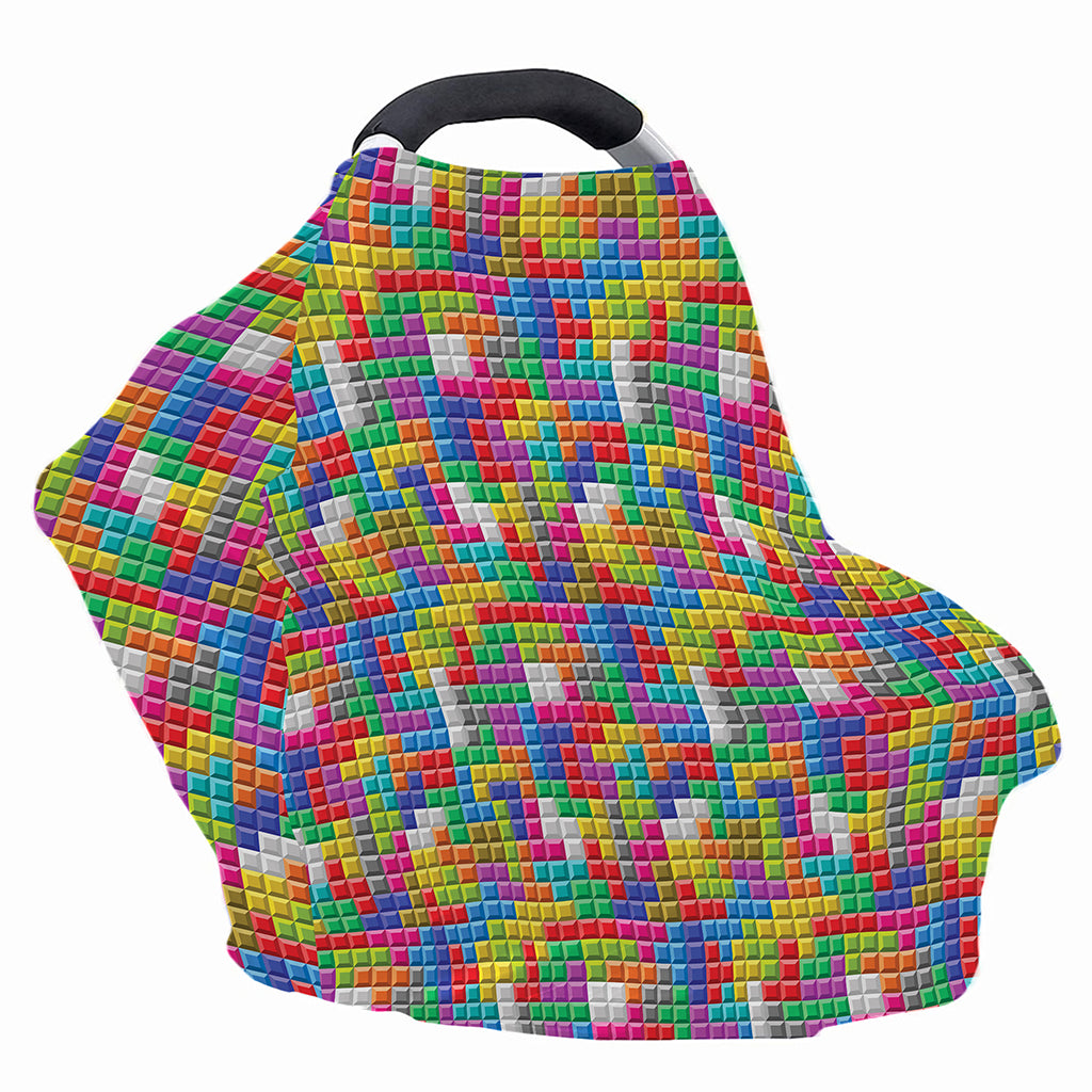 Colorful Brick Puzzle Game Pattern Print Baby Seat Cover
