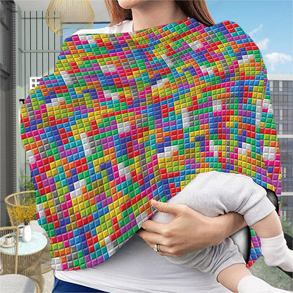 Colorful Brick Puzzle Game Pattern Print Baby Seat Cover