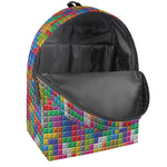 Colorful Brick Puzzle Game Pattern Print Backpack