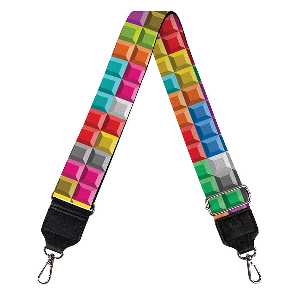 Colorful Brick Puzzle Game Pattern Print Bag Strap