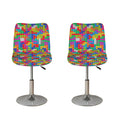 Colorful Brick Puzzle Game Pattern Print Bar Stool Covers