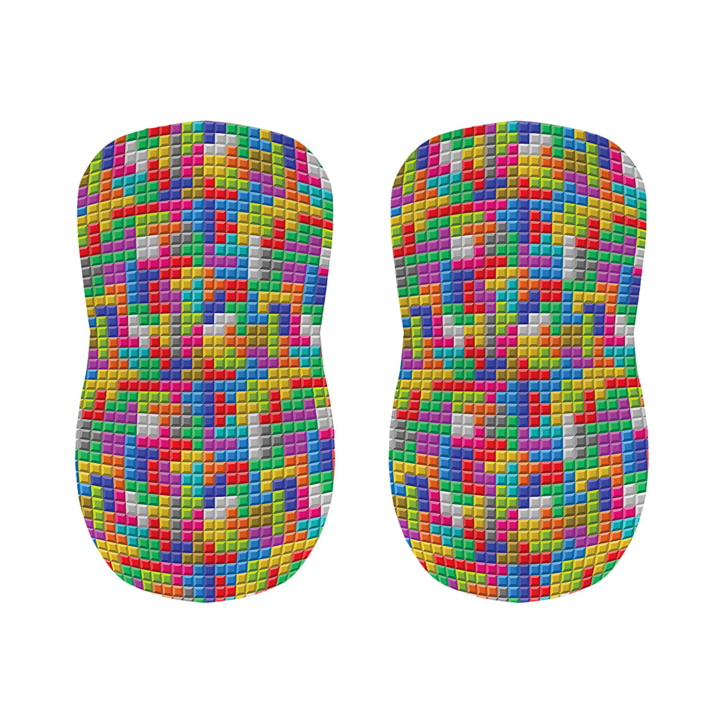 Colorful Brick Puzzle Game Pattern Print Bar Stool Covers