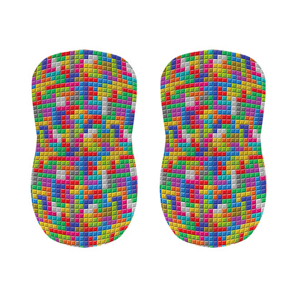 Colorful Brick Puzzle Game Pattern Print Bar Stool Covers