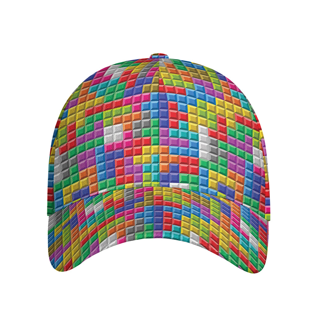 Colorful Brick Puzzle Game Pattern Print Baseball Cap