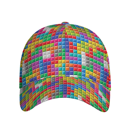 Colorful Brick Puzzle Game Pattern Print Baseball Cap