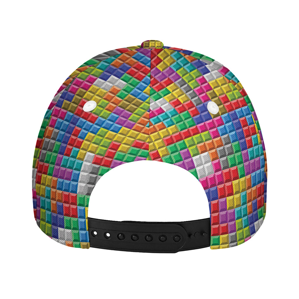 Colorful Brick Puzzle Game Pattern Print Baseball Cap