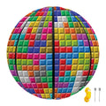 Colorful Brick Puzzle Game Pattern Print Basketball