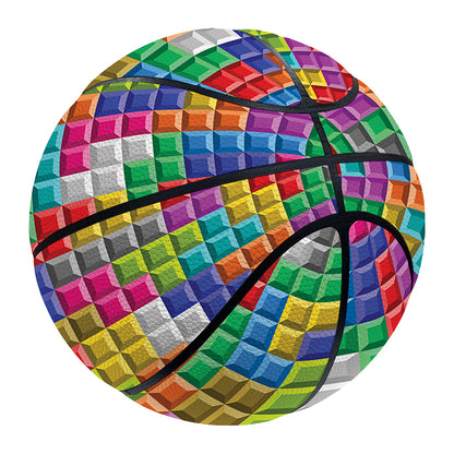 Colorful Brick Puzzle Game Pattern Print Basketball