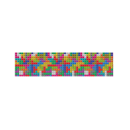 Colorful Brick Puzzle Game Pattern Print Bed Runner