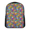 Colorful Brick Puzzle Game Pattern Print Casual Backpack
