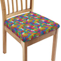 Colorful Brick Puzzle Game Pattern Print Chair Cushion Cover
