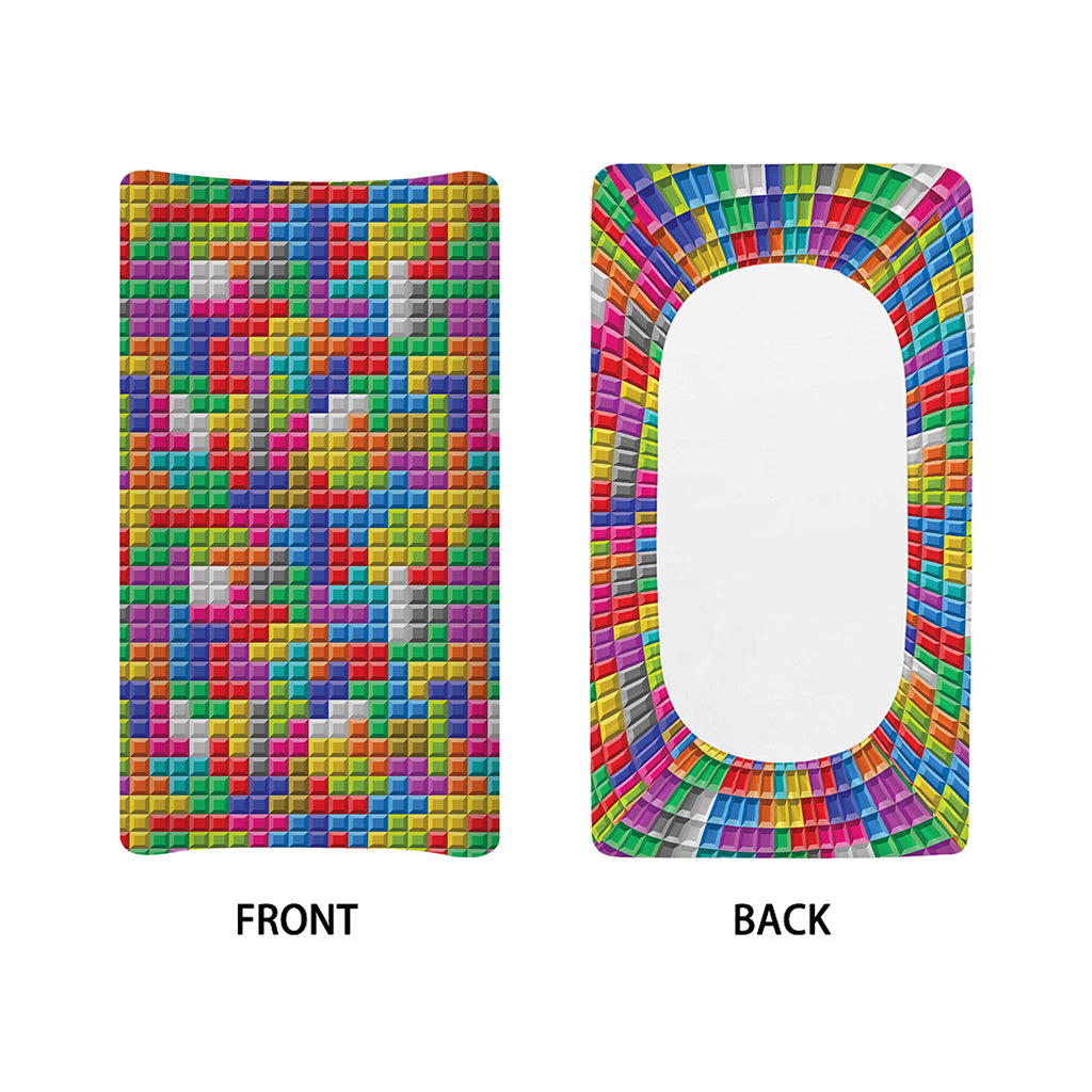 Colorful Brick Puzzle Game Pattern Print Changing Pad Cover