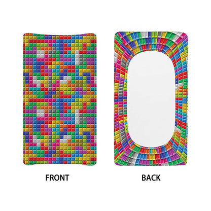 Colorful Brick Puzzle Game Pattern Print Changing Pad Cover