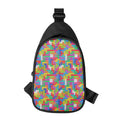 Colorful Brick Puzzle Game Pattern Print Sling Bag